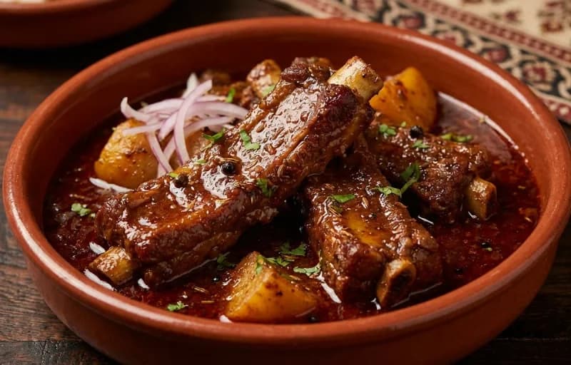 Goan Pork Ribs Assado, Steamed Basmati Rice and Kachumber Salad - Recipe 1