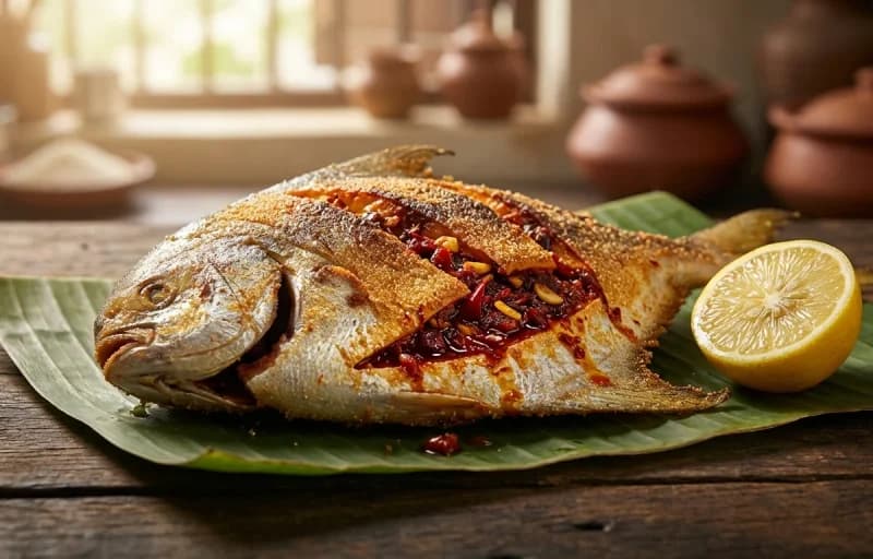 Goan Stuffed Pomfret Recheado, Steamed Basmati Rice, Dal Tadka and Konkani Solkadi - Recipe 1