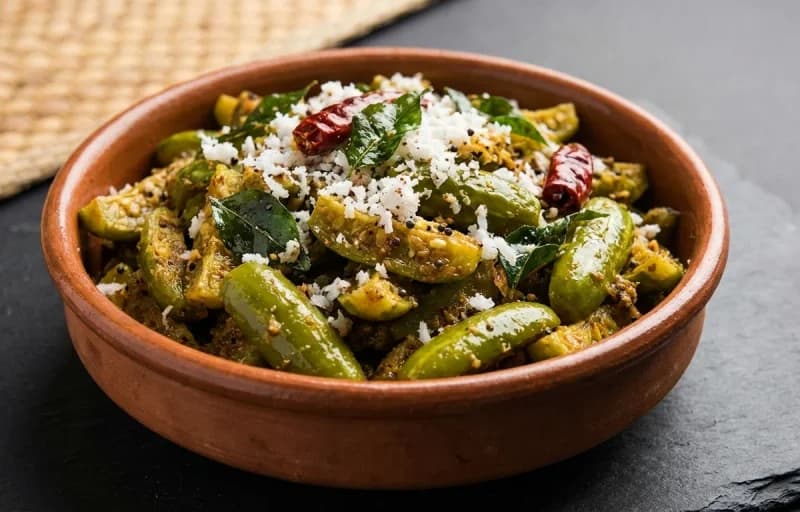 Goan Tendli Sukhem, Varan and Steamed Basmati Rice - Recipe 1