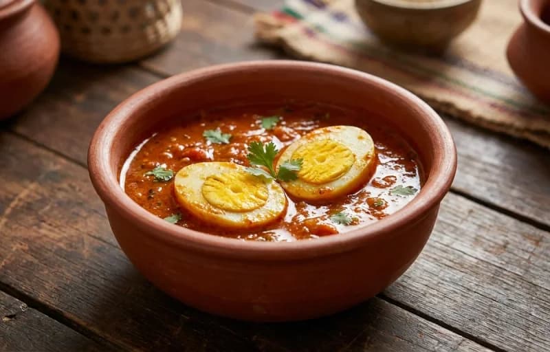 Goan Tomato Egg Curry with Goan Pulao - Recipe 1