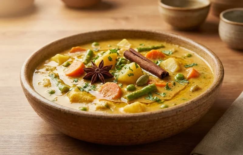 Goan Veg Kurma, Chapati and Koshimbir - Recipe 1