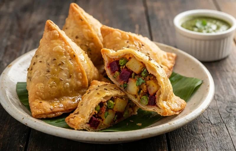 Goan Vegetable Samosa with Tamarind Chutney - Recipe 1