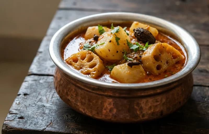 Gogji Nadir, Chok Wangun and Steamed Basmati Rice - Recipe 1