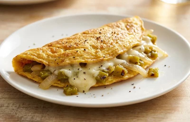 Green Chile and Cheese Omelet, Home Fries and Suji Toast - Recipe 1