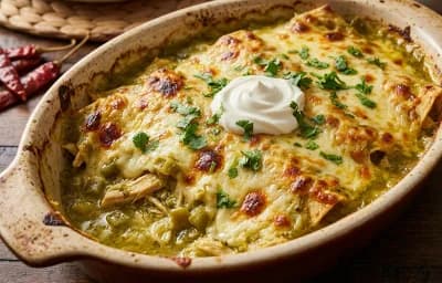 Green Chile Chicken Enchilada Casserole