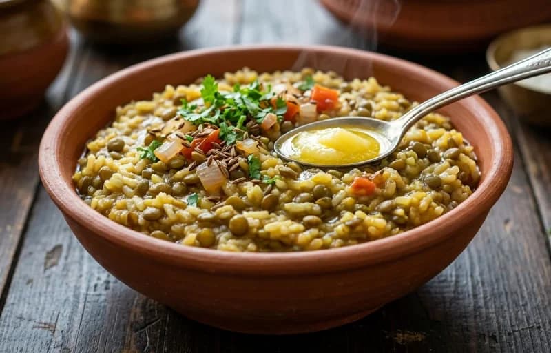 Green Moong Dal Khichdi