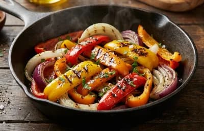 Grilled Peppers and Onions