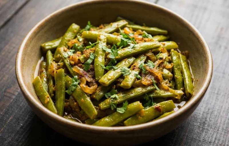Guar Fali Sabzi, Roti and Kachumber Salad - Recipe 1