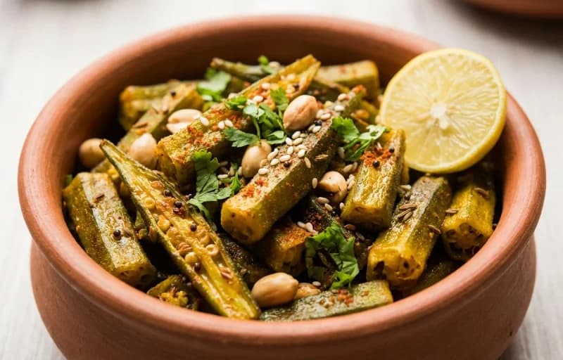 Rotli, Gujarati Bhinda nu Shaak and Gujarati Dal - Recipe 2