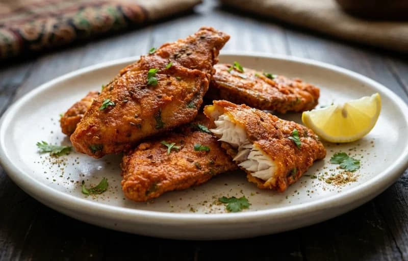 Gujarati Fish Koliwada, Rotli and Coriander Mint Chutney - Recipe 1