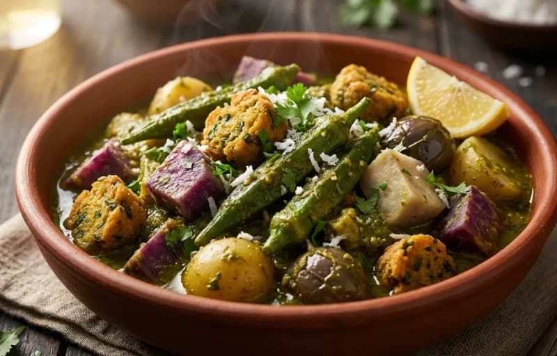 Puri with Gujarati Undhiyu - Recipe 2