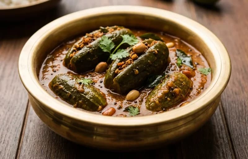 Steamed Basmati Rice, Gutti Dondakaya Curry and Tomato Charu - Recipe 2