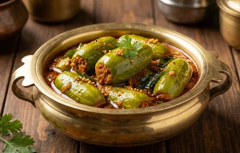 Gutti Dondakaya Kura with Steamed Rice - Recipe 1