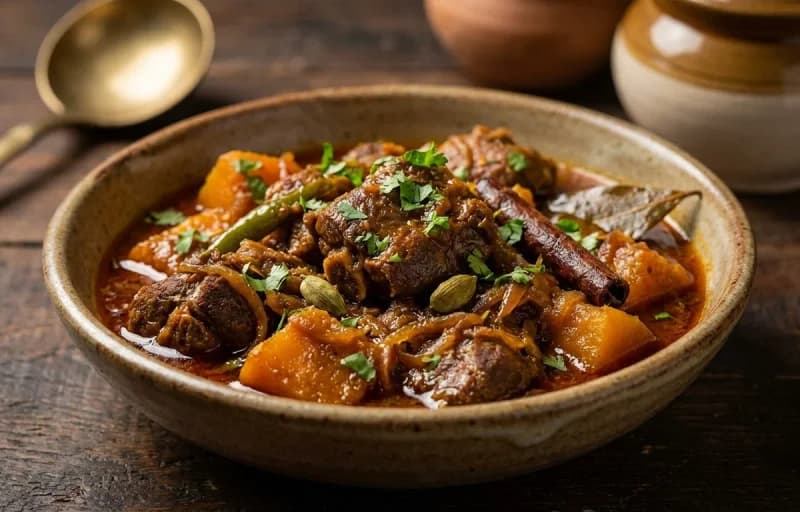 Haanhor Mangxo Kumura, Steamed Basmati Rice and Dhekia Xaak Bhaji - Recipe 1