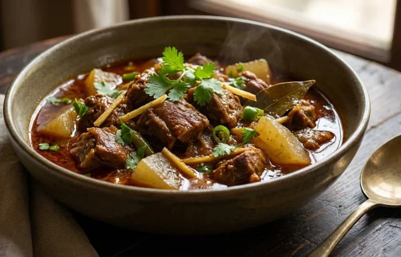 Haanhor Manxo Kumura, Steamed Basmati Rice, Masoor Dal Tadka and Omita Khar - Recipe 1