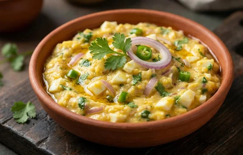 Haaor Koni Pitika, Steamed Basmati Rice and Xaak Bhaji - Recipe 1