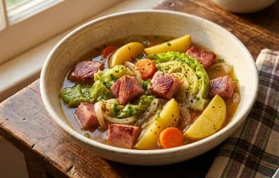 Ham with Cabbage and Potatoes