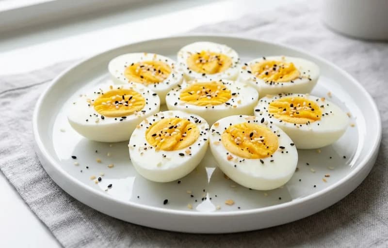 Hard Boiled Eggs with Everything Seasoning