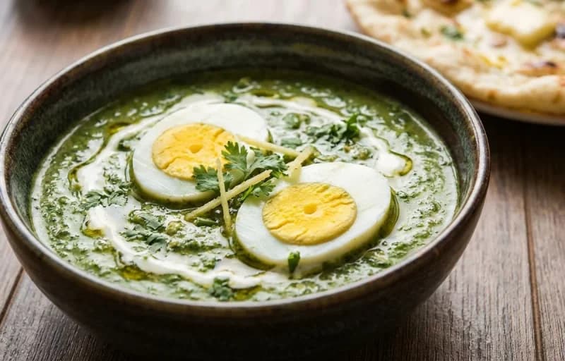 Hariyali Egg Curry, Jeera Rice and Onion Salad - Recipe 1