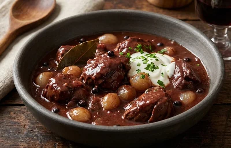 Hasenpfeffer with Egg Noodles - Recipe 1