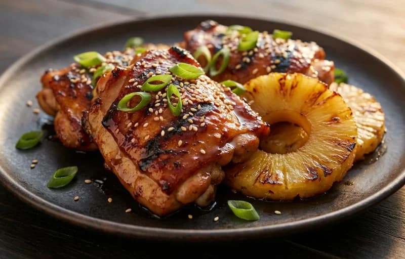 Hawaiian BBQ Chicken, Steamed Basmati Rice and Macaroni Salad - Recipe 1