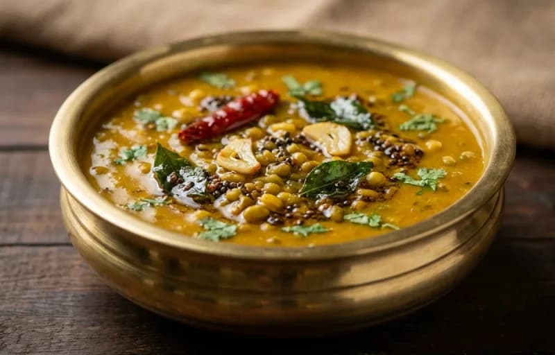 Boiled Rice, Hesaru Kaalu Gassi and Kosambari - Recipe 2