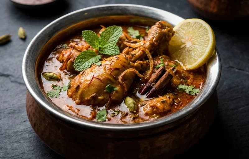 Hyderabadi Dum ka Murgh with Butter Naan - Recipe 1