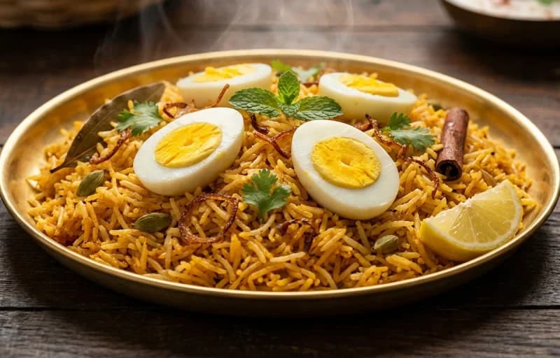 Hyderabadi Egg Pulao with Tomato Raita - Recipe 1