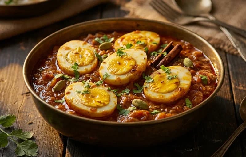 Hyderabadi Egg Roast with Parotta - Recipe 1