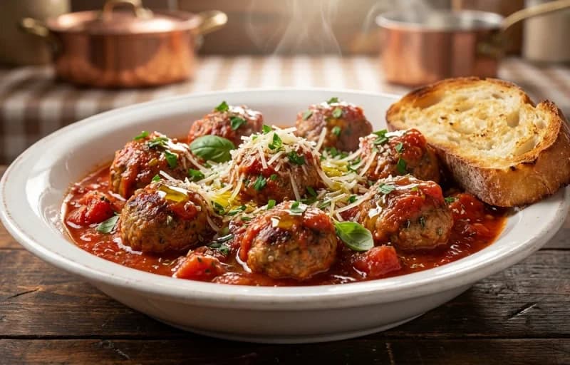 Italian-American Meatballs in Sauce, Sub Rolls and Philly Cheesesteak - Recipe 1