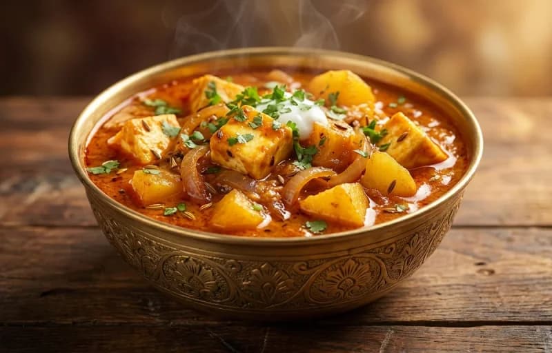 Jaipuri Aloo Pyaaz Paneer with Missi Roti - Recipe 1