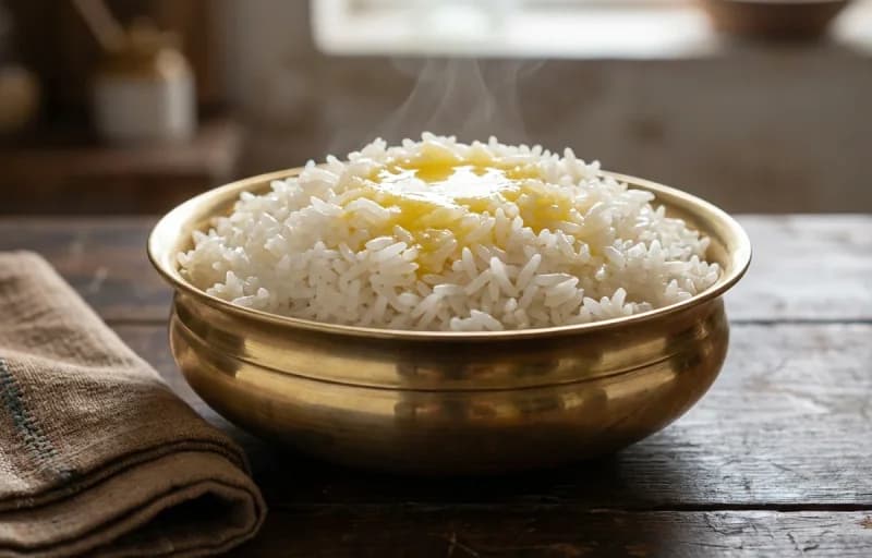 Naga Chicken with Bamboo Shoot, Joha Rice and Xaak Bhaji - Recipe 2