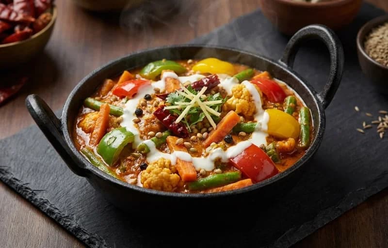 Kadai Vegetable with Naan - Recipe 1