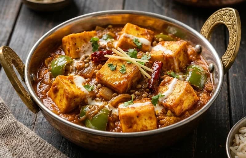 Kadhai Paneer with Butter Roti - Recipe 1