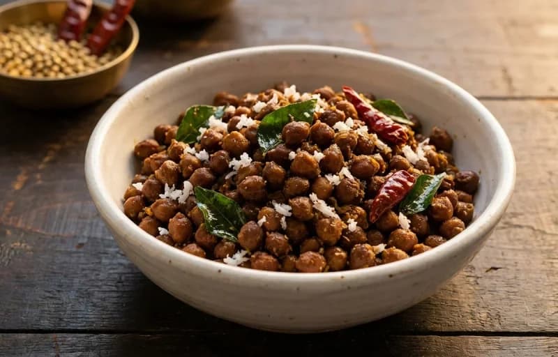 Boiled Rice, Kadle Sukkha and Tomato Rasam - Recipe 2