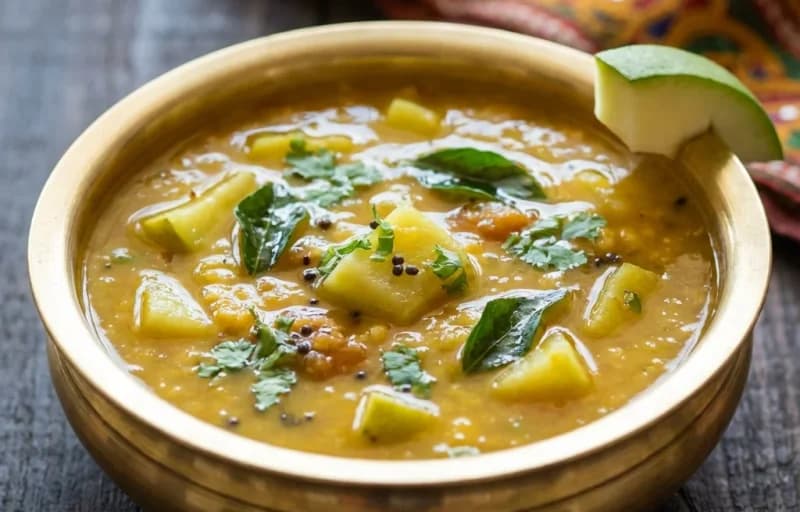 Kairichi Amti, Steamed Basmati Rice and Roasted Papad - Recipe 1