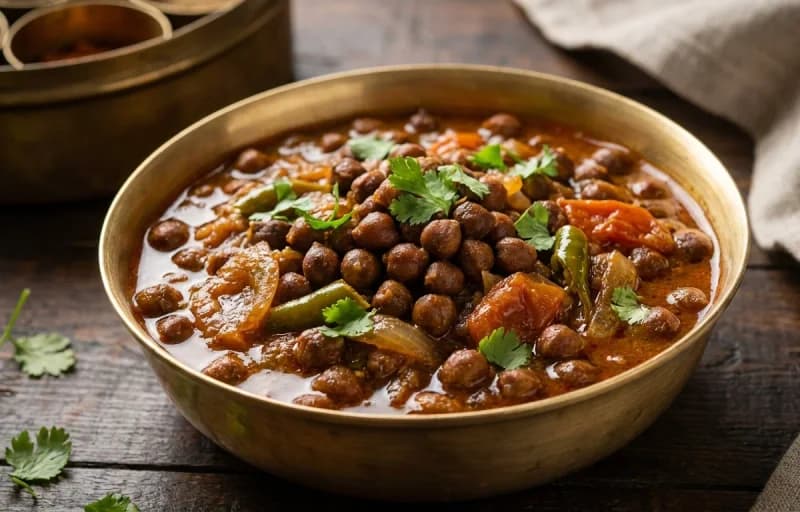 Kala Chana Curry with Roti - Recipe 1