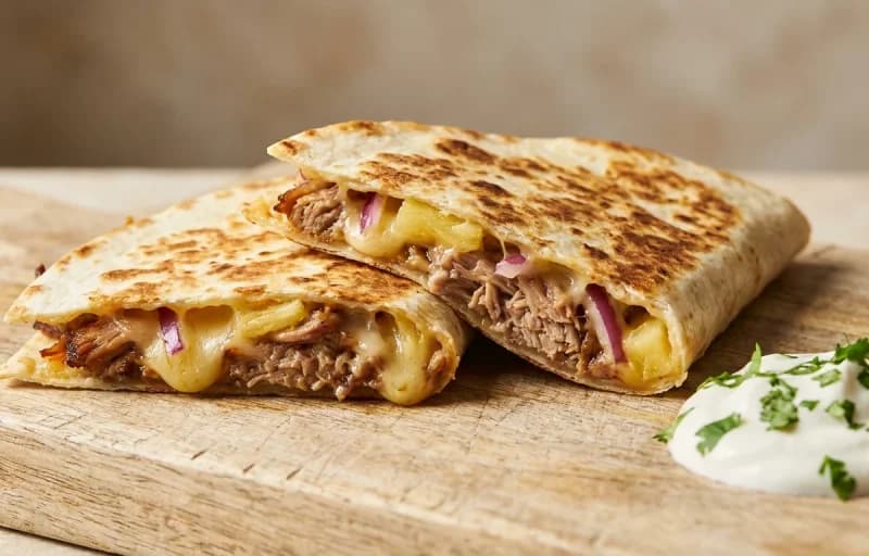 Kalua Pork Quesadillas, Guacamole and Sour Cream - Recipe 1