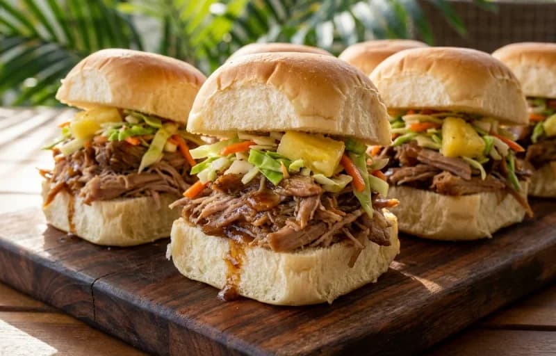 Kalua Pork Sliders, Sweet Rolls and Coleslaw - Recipe 1