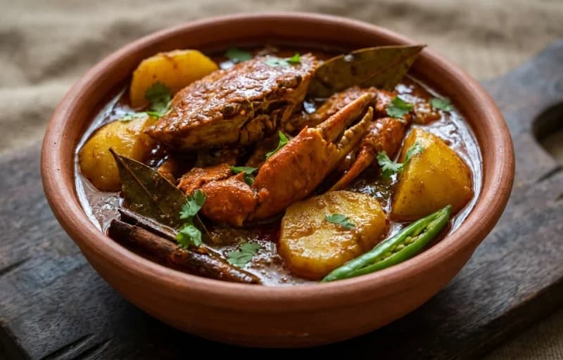 Kankrar Jhal, Steamed Basmati Rice and Kachumber Salad - Recipe 1