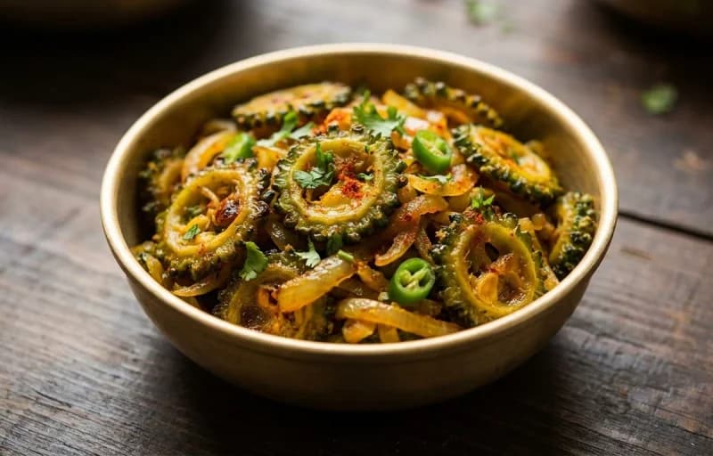 Karela Basar, Phulka and Curd - Recipe 1