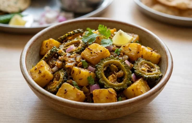 Rotli with Karela Batata nu Shaak - Recipe 2