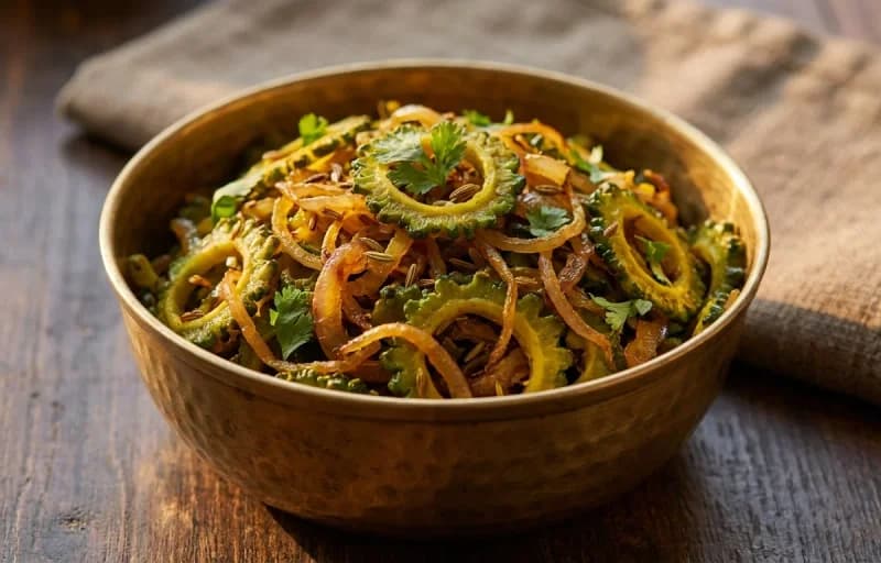 Roti, Karela Bhujia and Masoor Dal Tadka - Recipe 2