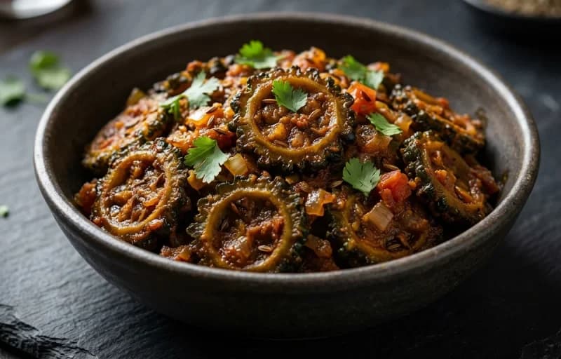 Karela Masala with Roti - Recipe 1