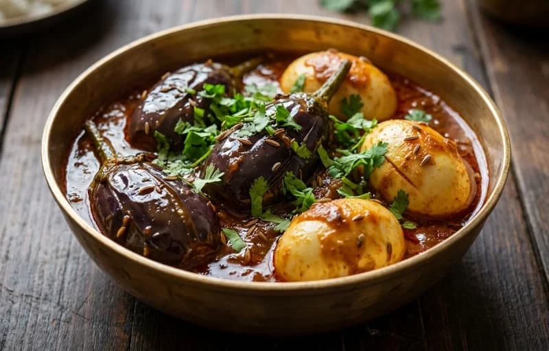 Kashmiri Chok Wangun with Eggs with Kashmiri Roti - Recipe 1