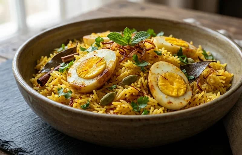 Kashmiri Egg Pulao with Cucumber Raita - Recipe 1