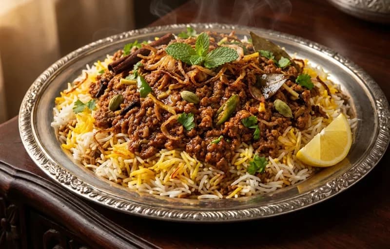 Keema Biryani with Cucumber Raita - Recipe 1