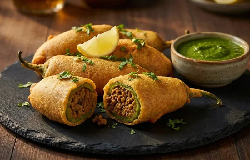 Keema Mirchi Vada with Tamarind Chutney - Recipe 1
