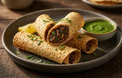 Keema Papad Rolls