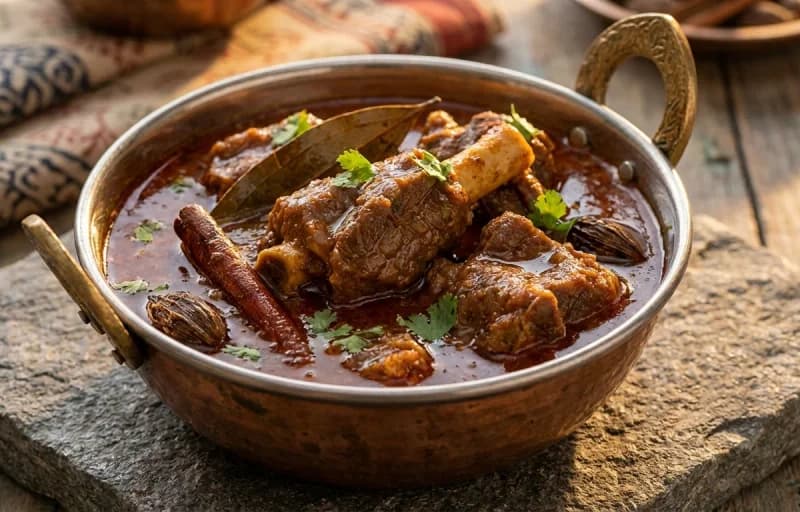 Khad Mutton, Phulka and Sirke Wale Pyaaz - Recipe 1